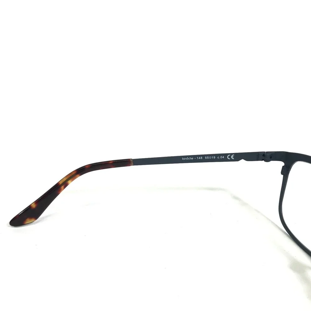 Binoche Eyeglasses Frames 148 c.04 Navy Blue Yellow Square Full Rim 55-19-148